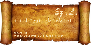 Szilágyi Lénárd névjegykártya