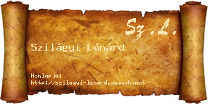 Szilágyi Lénárd névjegykártya