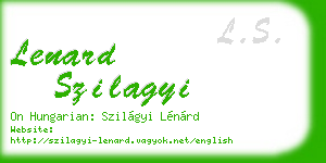 lenard szilagyi business card