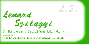 lenard szilagyi business card